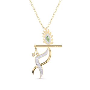 Ivana Jewels Charms & Pendant Yellow Gold / 14KT Peacock Feather Style Pendant