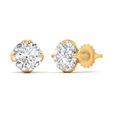 Ivana Jewels Earrings 1.03 Carats Each Round Diamonds 4-Prongs Settings Studs Earring