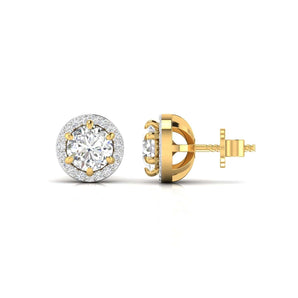 Ivana Jewels Earrings 1 Carat Each Round Diamonds Halo Studs Earring