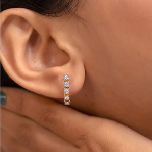 Ivana Jewels Earrings 14KT Square Cut Hoop Earrings