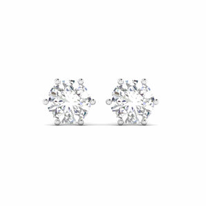 Ivana Jewels Earrings 2.13 Carats Each Round Diamonds 6-prongs Setting Studs Earrings