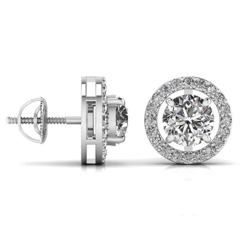 Ivana Jewels Earrings 2.5 Carat Centre Round Solitaire Diamond Earring