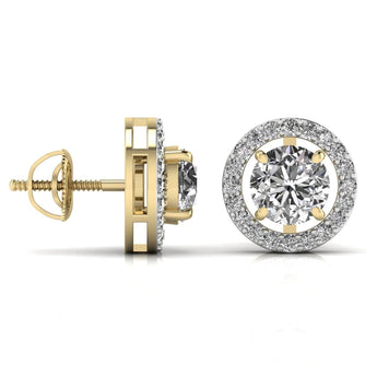 Ivana Jewels Earrings 2.5 Carat Centre Round Solitaire Diamond Earring