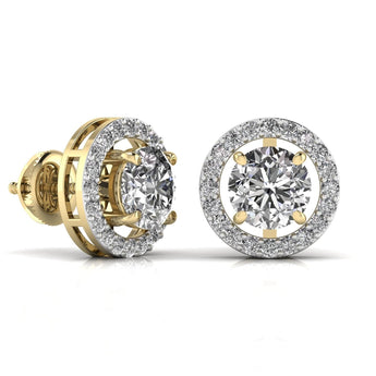 Ivana Jewels Earrings 2.5 Carat Centre Round Solitaire Diamond Earring