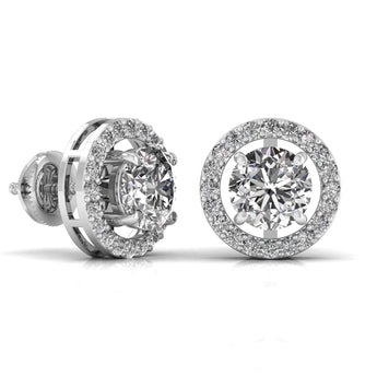 Ivana Jewels Earrings 2.5 Carat Centre Round Solitaire Diamond Earring