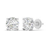 Ivana Jewels Earrings 2.5 Carats Each Round Diamonds 4-Prongs Settings Studs Earrings