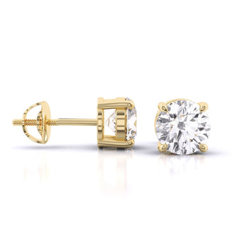 Ivana Jewels Earrings 2 Carat Each Classic Solitaire Studs