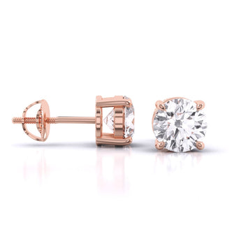 Ivana Jewels Earrings 2 Carat Each Classic Solitaire Studs