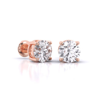 Ivana Jewels Earrings 2 Carat Each Classic Solitaire Studs