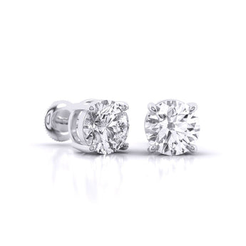 Ivana Jewels Earrings 2 Carat Each Classic Solitaire Studs