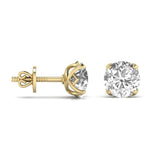 Ivana Jewels Earrings 3 Carat Double Prong Setting Round Shape Solitaire Diamond Studs Earring