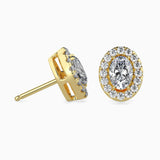 Ivana Jewels Earrings 40 Pointers Oval Shape Centre Solitaire Diamond Studs Earring