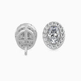 Ivana Jewels Earrings 40 Pointers Oval Shape Centre Solitaire Diamond Studs Earring