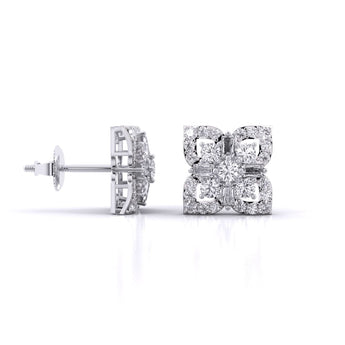 Ivana Jewels Earrings Antique Diamond Cluster Studs