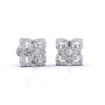 Ivana Jewels Earrings Antique Diamond Cluster Studs
