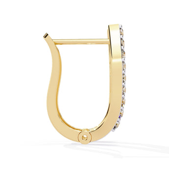 Ivana Jewels Earrings Baguette and Round Diamond Hoops