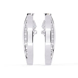 Ivana Jewels Earrings Baguette and Round Diamond Hoops