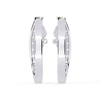 Ivana Jewels Earrings Baguette and Round Diamond Hoops