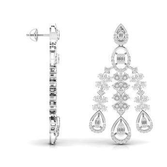 Ivana Jewels Earrings Classic Round Cut & Fancy Baguette Shape Diamonds Earring