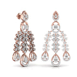 Ivana Jewels Earrings Classic Round Cut & Fancy Baguette Shape Diamonds Earring