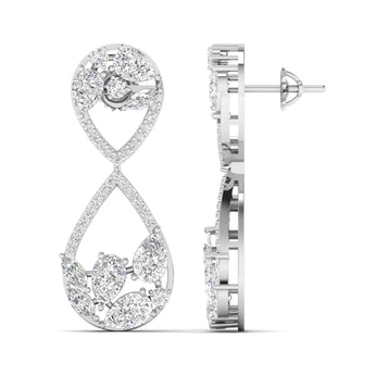 Ivana Jewels Earrings Dazzling Pear & Round Diamond Drop Earrings