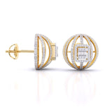 Ivana Jewels Earrings Fancy Baguette & Round Diamonds HALO Earrings