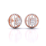 Ivana Jewels Earrings Fancy Baguette & Round Diamonds HALO Earrings