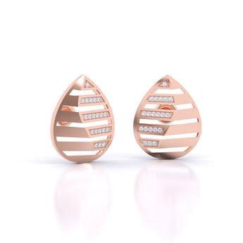 Ivana Jewels Earrings Gleaming Leaf Pattern Diamond Earrings