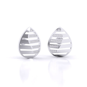 Ivana Jewels Earrings Gleaming Leaf Pattern Diamond Earrings