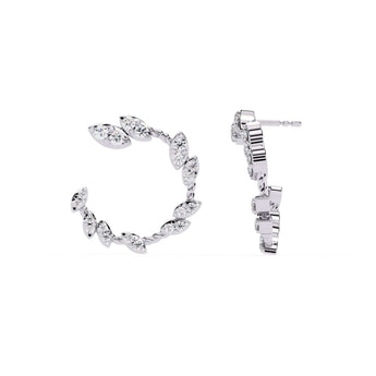 Ivana Jewels Earrings Leaf Design Hoop Earrings