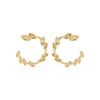 Ivana Jewels Earrings Leaf Design Hoop Earrings