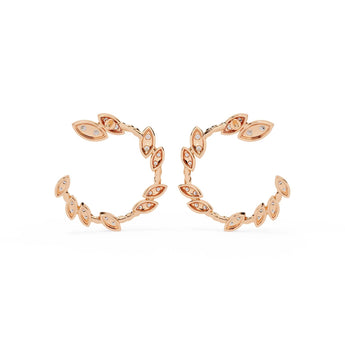 Ivana Jewels Earrings Leaf Design Hoop Earrings