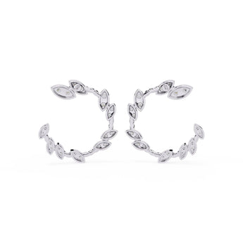 Ivana Jewels Earrings Leaf Design Hoop Earrings