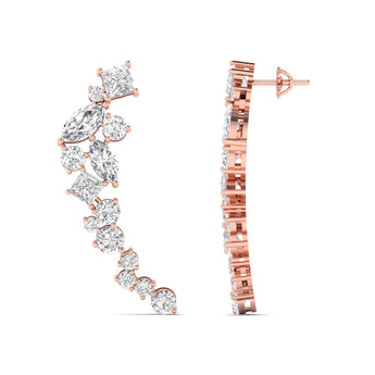Ivana Jewels Earrings Multi-Shape Diamond Climber Earrings