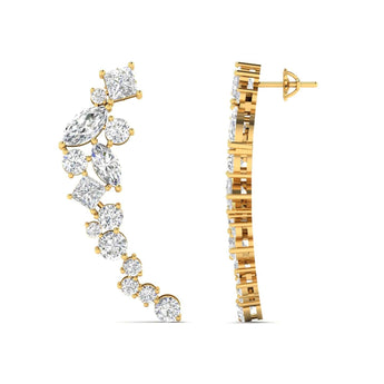 Ivana Jewels Earrings Multi-Shape Diamond Climber Earrings