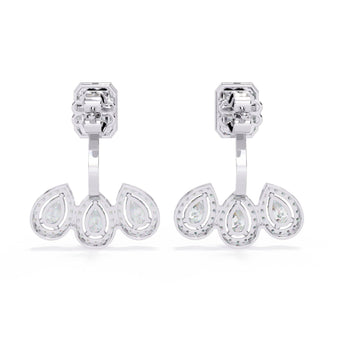 Ivana Jewels Earrings Rectangular and Teardrop Diamond Earrings