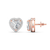 Ivana Jewels Earrings Rose Gold / 14KT 1.50 Carat Each Fancy Heart Shape Earrings For Her