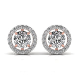 Ivana Jewels Earrings Rose Gold / 14KT 2.5 Carat Centre Round Solitaire Diamond Earring