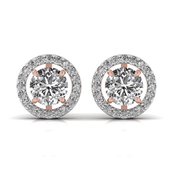 Ivana Jewels Earrings Rose Gold / 14KT 2.5 Carat Centre Round Solitaire Diamond Earring