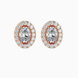 Ivana Jewels Earrings Rose Gold / 14KT 40 Pointers Oval Shape Centre Solitaire Diamond Studs Earring