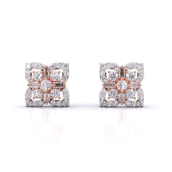 Ivana Jewels Earrings Rose Gold / 14KT Antique Diamond Cluster Studs