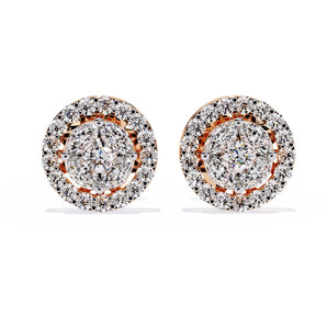 Ivana Jewels Earrings Rose Gold / 14KT Chic  Diamond Earrings for Women