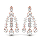 Ivana Jewels Earrings Rose Gold / 14KT Classic Round Cut & Fancy Baguette Shape Diamonds Earring