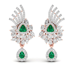 Ivana Jewels Earrings Rose Gold / 14KT Coloured, Fancy Shape & Round Shape Diamonds Earring