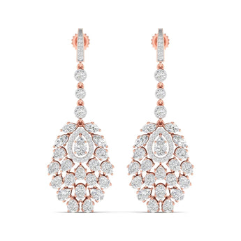 Ivana Jewels Earrings Rose Gold / 14KT Exquisite Diamond Statement Earrings