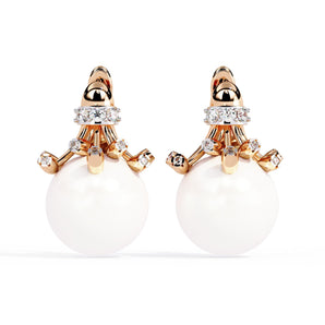 Ivana Jewels Earrings Rose Gold / 14KT Floral Pearl Drop Earrings