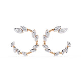 Ivana Jewels Earrings Rose Gold / 14KT Leaf Design Hoop Earrings
