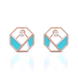 Ivana Jewels Earrings Rose Gold / 14KT Matrix Octagon Earrings