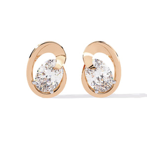 Ivana Jewels Earrings Rose Gold / 14KT Modern Diamond Stud Earrings