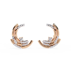 Ivana Jewels Earrings Rose Gold / 14KT Modern Hoop Diamond Earrings